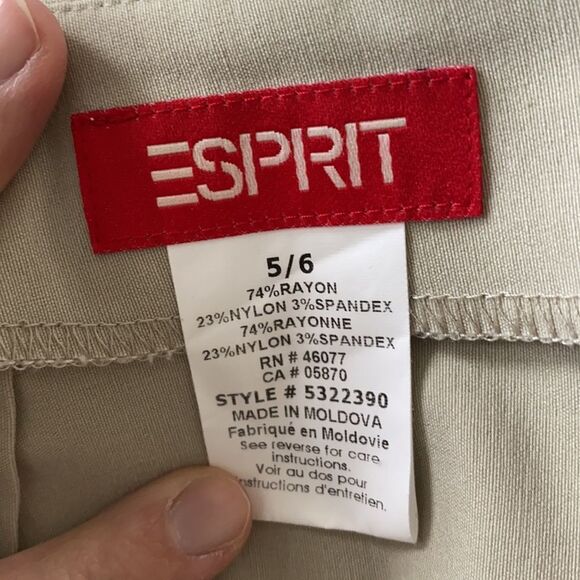 Sz 5/6 Esprit side slit pencil skirt khaki color - Picture 7 of 7